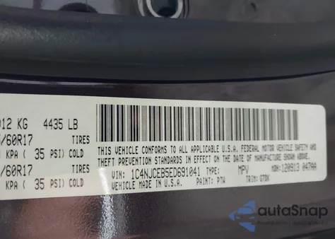 2014 Jeep Compass Latitude из США, поврежденный, VIN 1C4NJCEB5ED691041